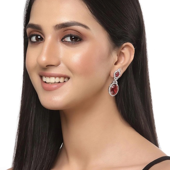 Trendy Jewels Ruby Red and Silver Earrings & Green Earrings $25 each - Picture 3 of 11